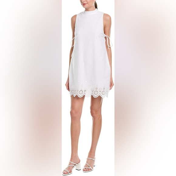 BCBGernation // Eyelet Embroidered A-line White dress Size S NWT - Picture 3 of 14